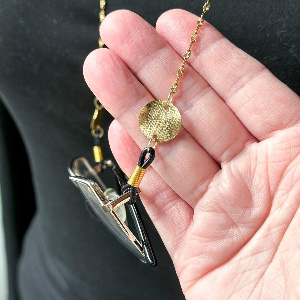 Gold Tone Minimalistic Eyeglass Chain - Picture 8 of 11